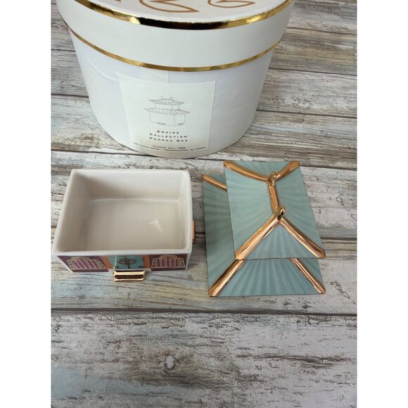 3 X Lenox China Treasures Empire Collection Trinket Box Greek Pagoda Mosque NEW - Picture 8 of 16